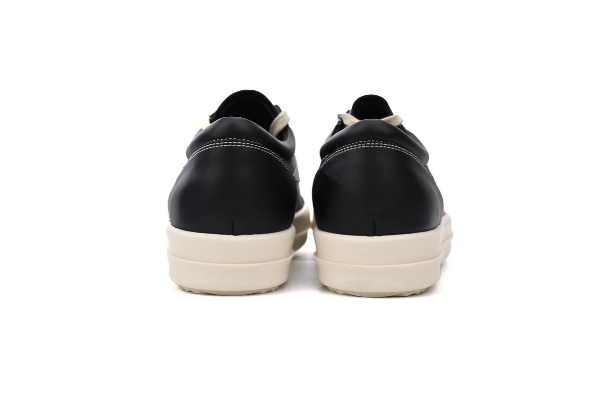 Rick Owens Vintage Low Black White Leather Sneakers