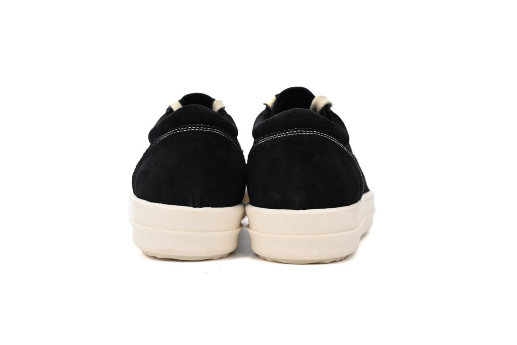 Rick Owens Vintage Low Black Milk Suede Sneakers