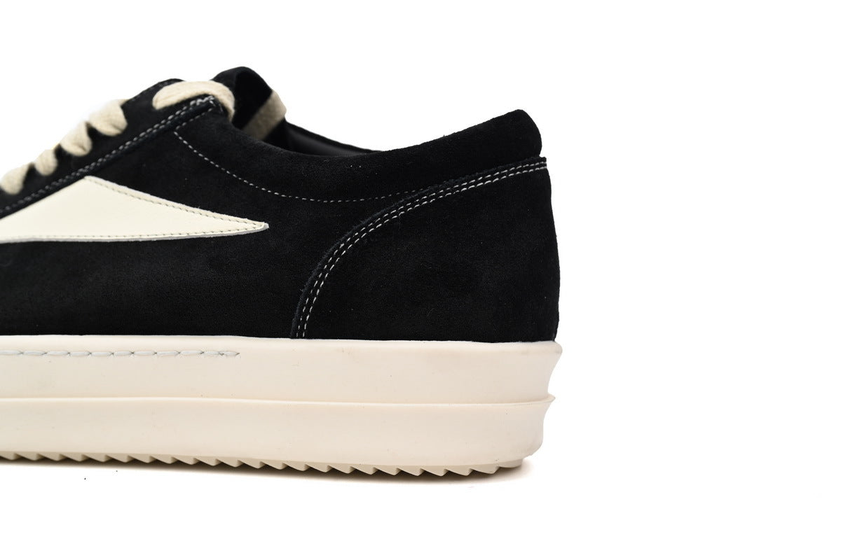 Rick Owens Vintage Low Black Milk Suede Sneakers