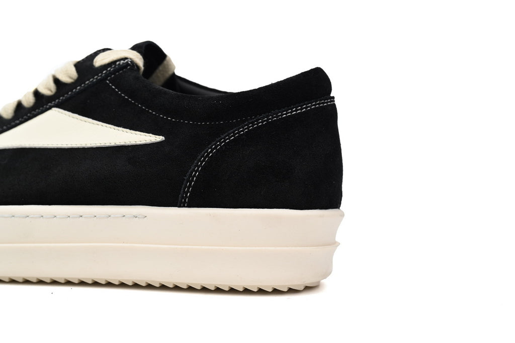 Rick Owens Vintage Low Black Milk Suede Sneakers
