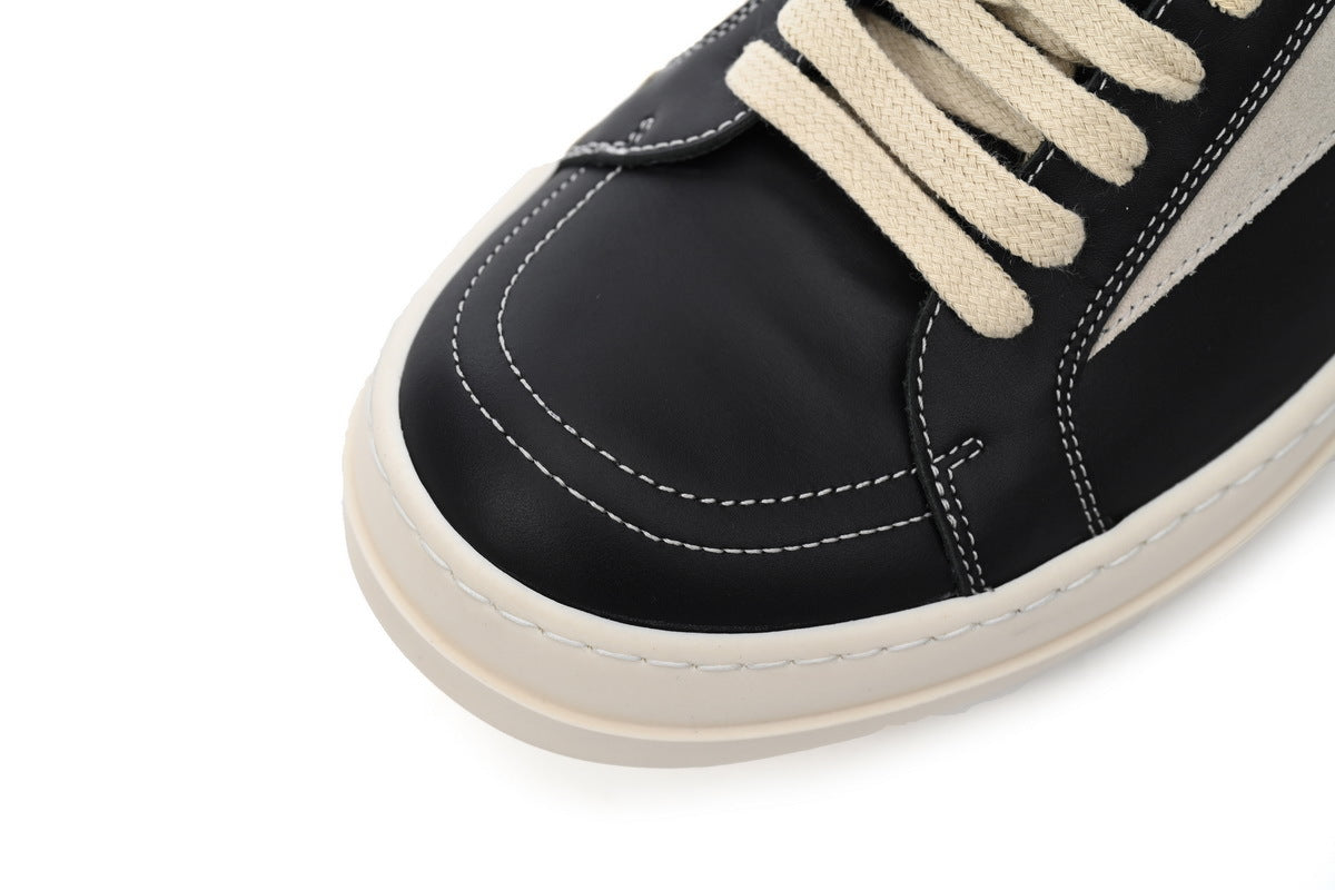 Rick Owens Vintage Low Black White Leather Sneakers