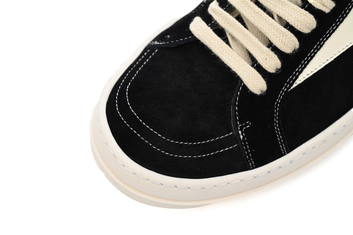 Rick Owens Vintage Low Black Milk Suede Sneakers