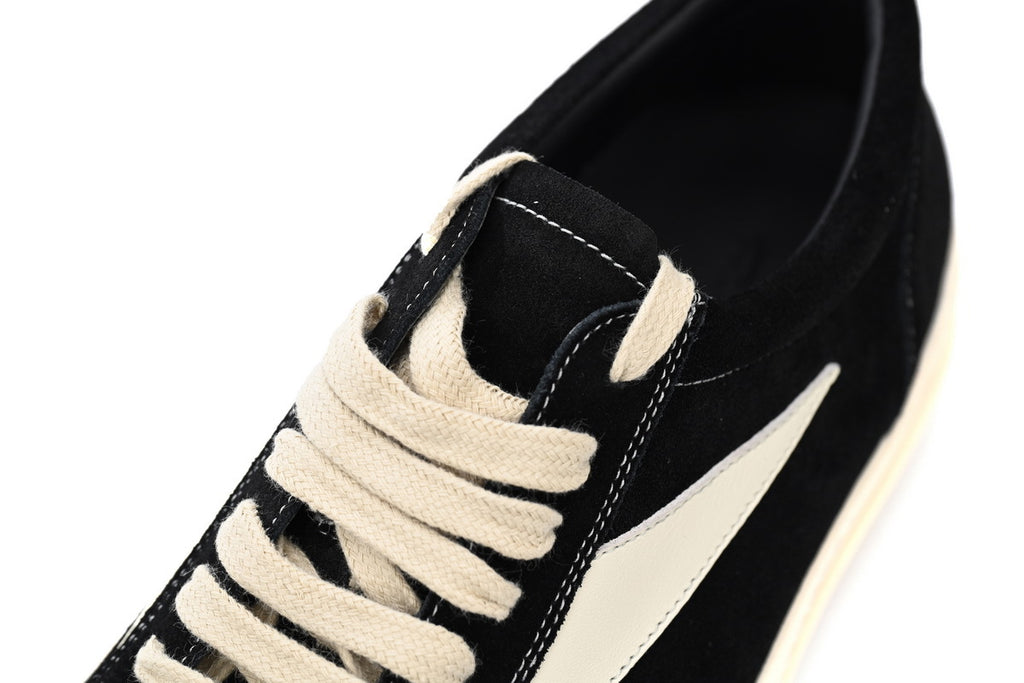 Rick Owens Vintage Low Black Milk Suede Sneakers