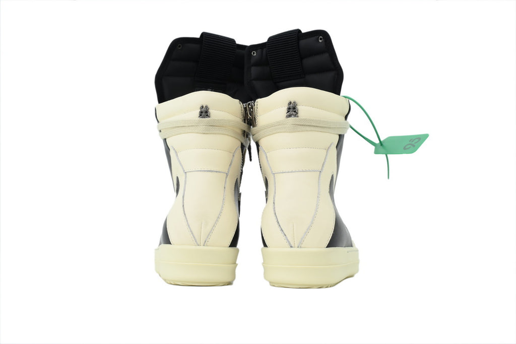 Rick Owens Geobasket Black Milk Nubuck High-Top Sneakers