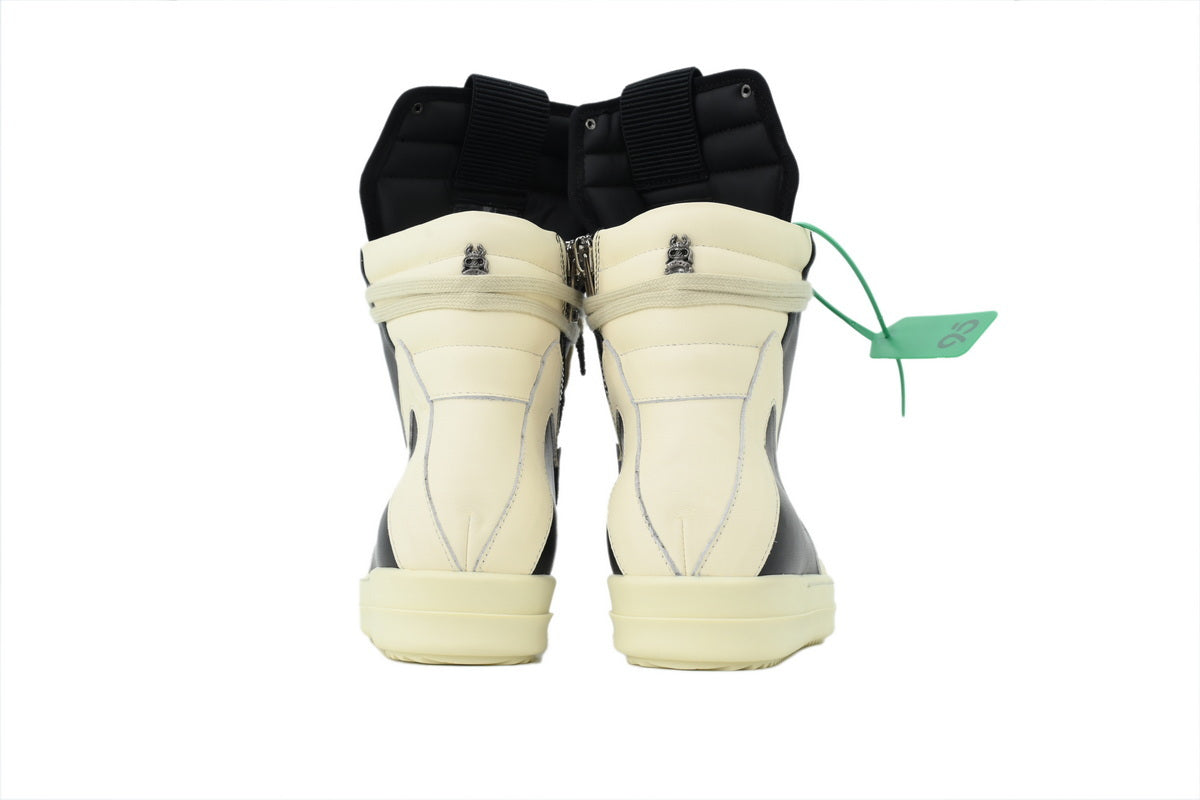Rick Owens Geobasket Black Milk Nubuck High-Top Sneakers