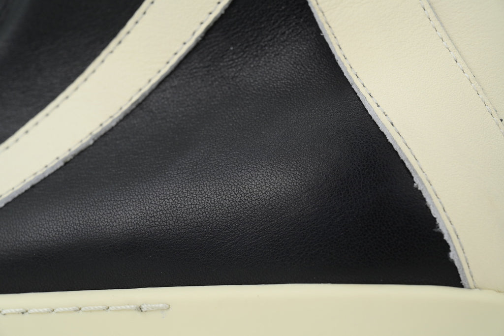 Rick Owens Geobasket Black Milk Nubuck High-Top Sneakers