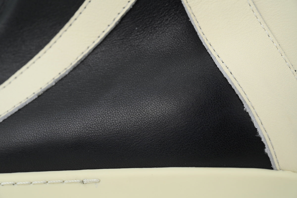 Rick Owens Geobasket Black Milk Nubuck High-Top Sneakers