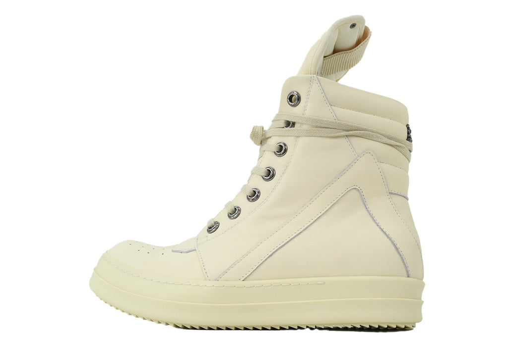 Rick Owens Geobasket Milk Leather High-Top Sneakers