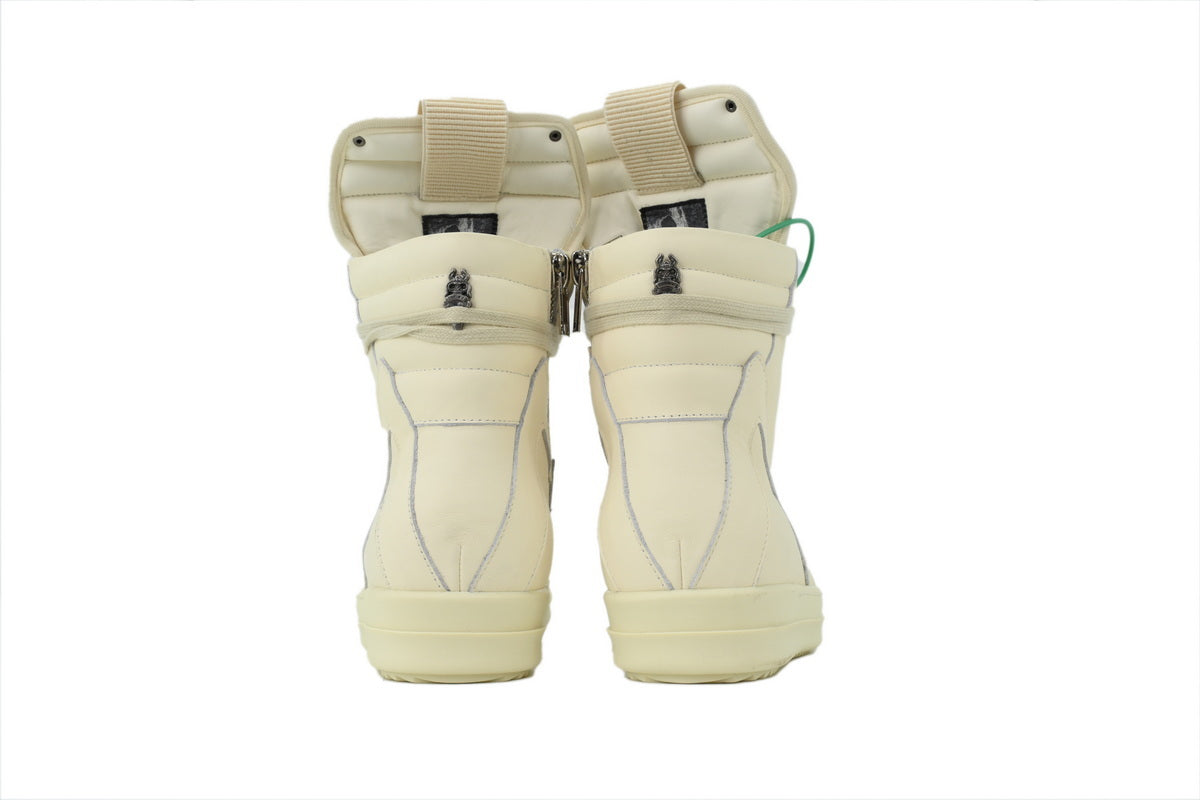Rick Owens Geobasket Milk Leather High-Top Sneakers