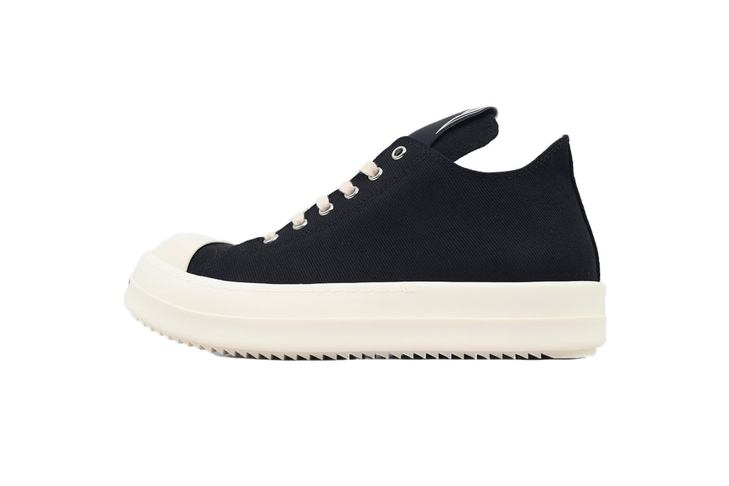 Rick Owens DRKSHDW Hollywood Black Canvas Low-Top Sneakers