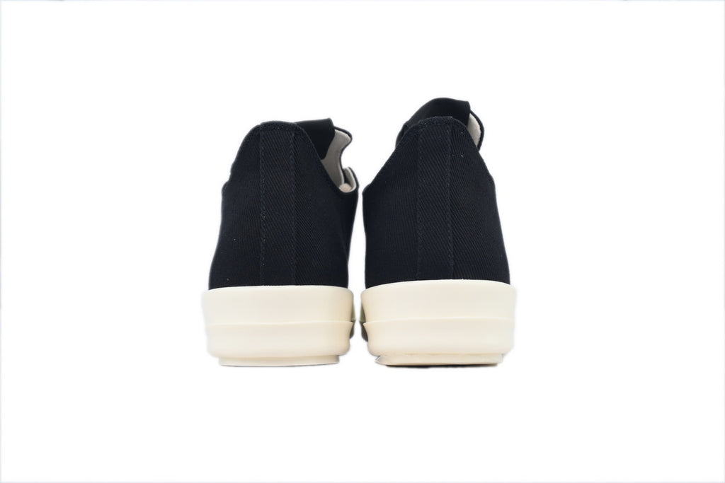 Rick Owens DRKSHDW Hollywood Black Canvas Low-Top Sneakers