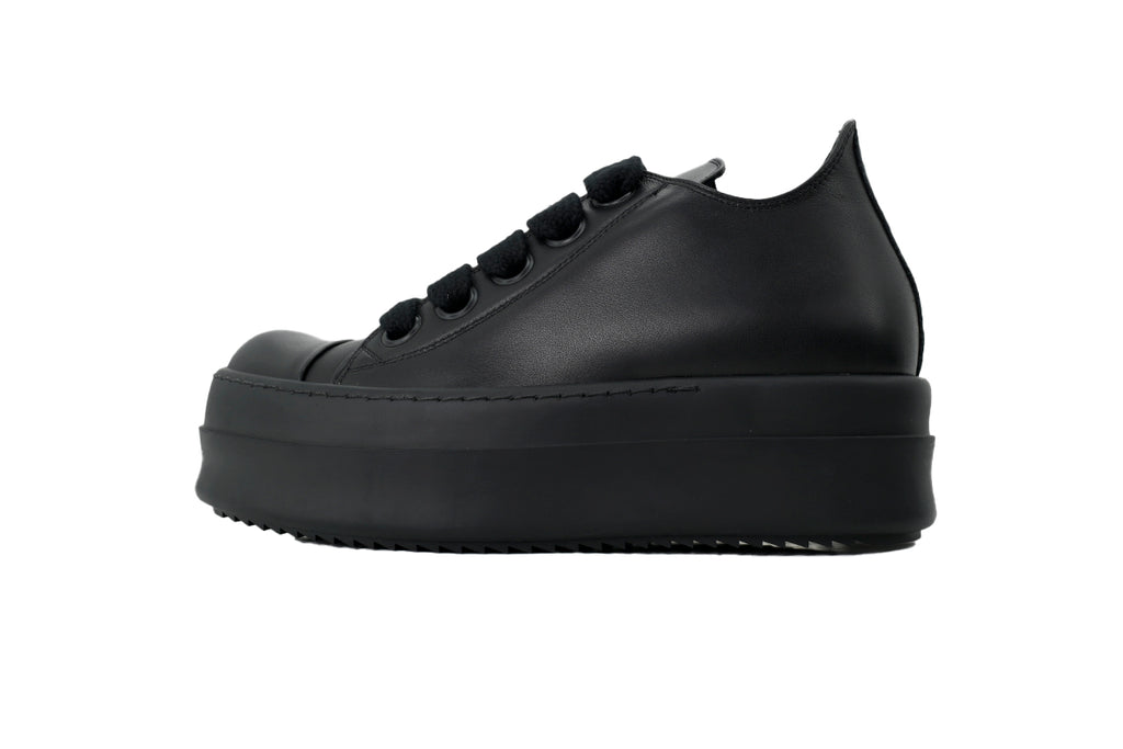 Rick Owens DRKSHDW Mega Bumper Jumbolace Low Black Leather Sneakers