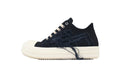 Rick Owens DRKSHDW Black Distressed Denim Low-Top Sneakers