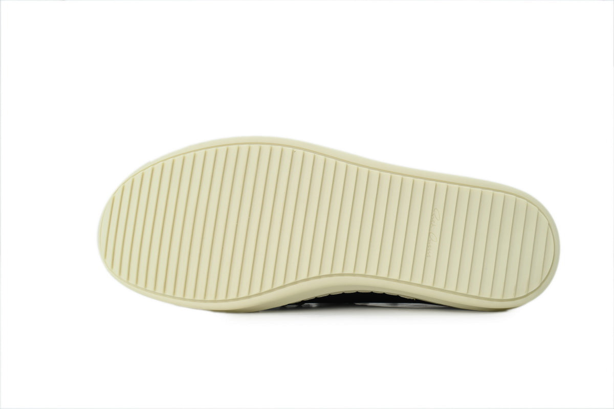 Rick Owens Extreme Low Black Leather Strap Sneakers