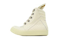 Rick Owens Jumbolace Geobasket Triple White Leather Sneakers