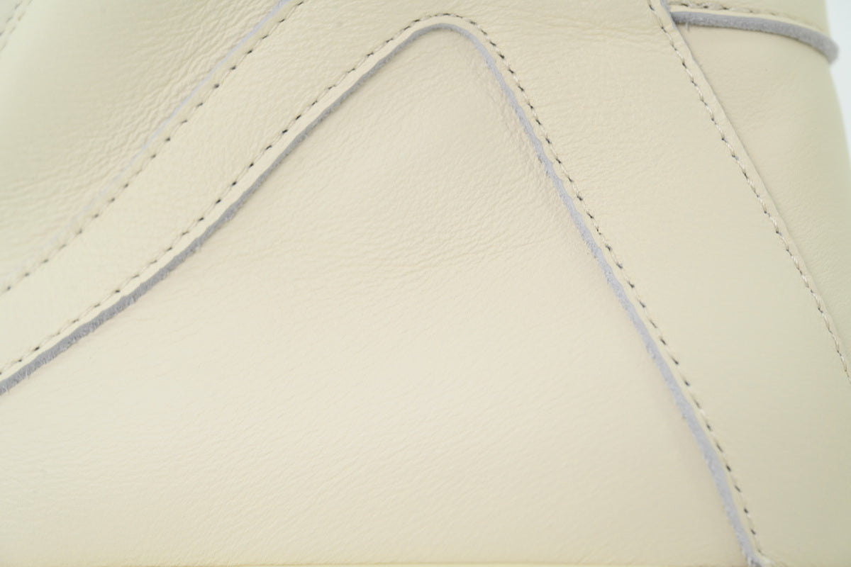 Rick Owens Jumbolace Geobasket Triple White Leather Sneakers