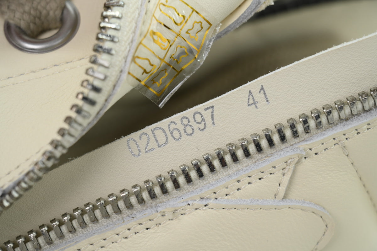 Rick Owens Jumbolace Geobasket Triple White Leather Sneakers
