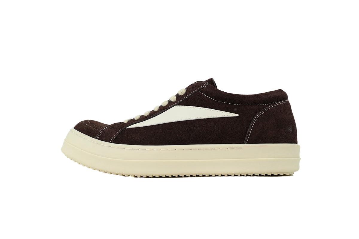 Rick Owens Hollywood Vintage Low Mahogany Suede Sneakers
