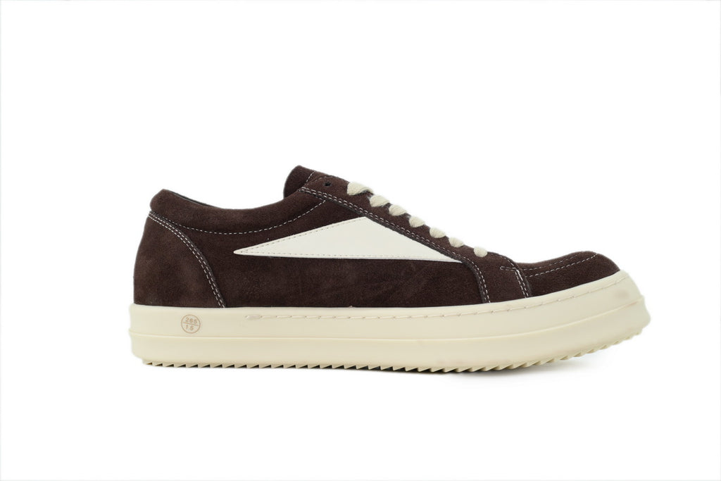 Rick Owens Hollywood Vintage Low Mahogany Suede Sneakers
