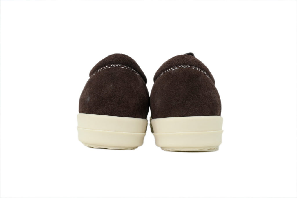 Rick Owens Hollywood Vintage Low Mahogany Suede Sneakers
