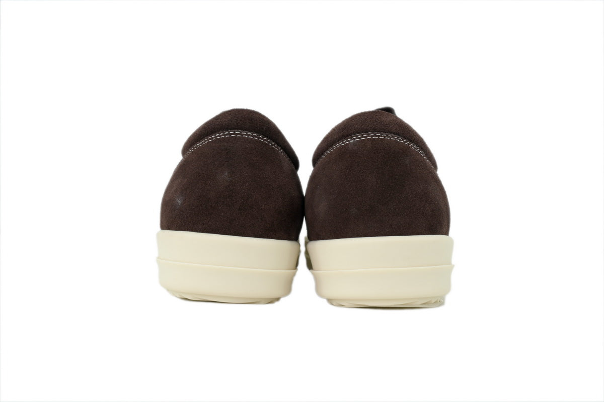 Rick Owens Hollywood Vintage Low Mahogany Suede Sneakers