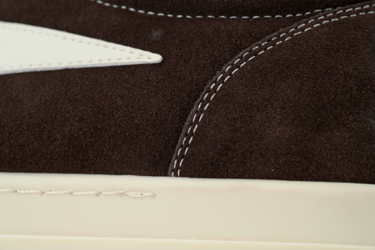 Rick Owens Hollywood Vintage Low Mahogany Suede Sneakers