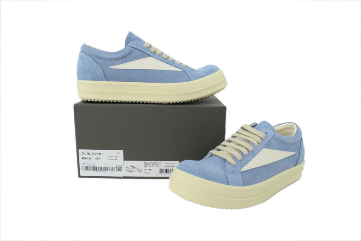 Rick Owens Hollywood Vintage Low Mouthwash Milk Sneakers