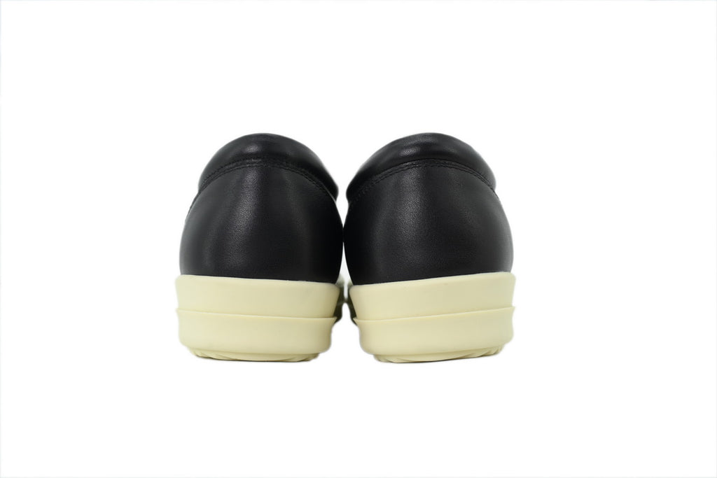 Rick Owens Black Leather Low-Top Sneakers