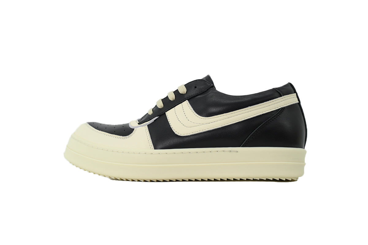 Rick Owens LPOLVS Vintage Low Black Milk Sneakers