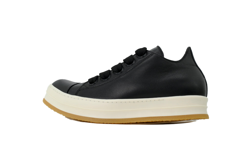 Rick Owens LPOLVS Vintage Low Black Milk Leather Sneakers