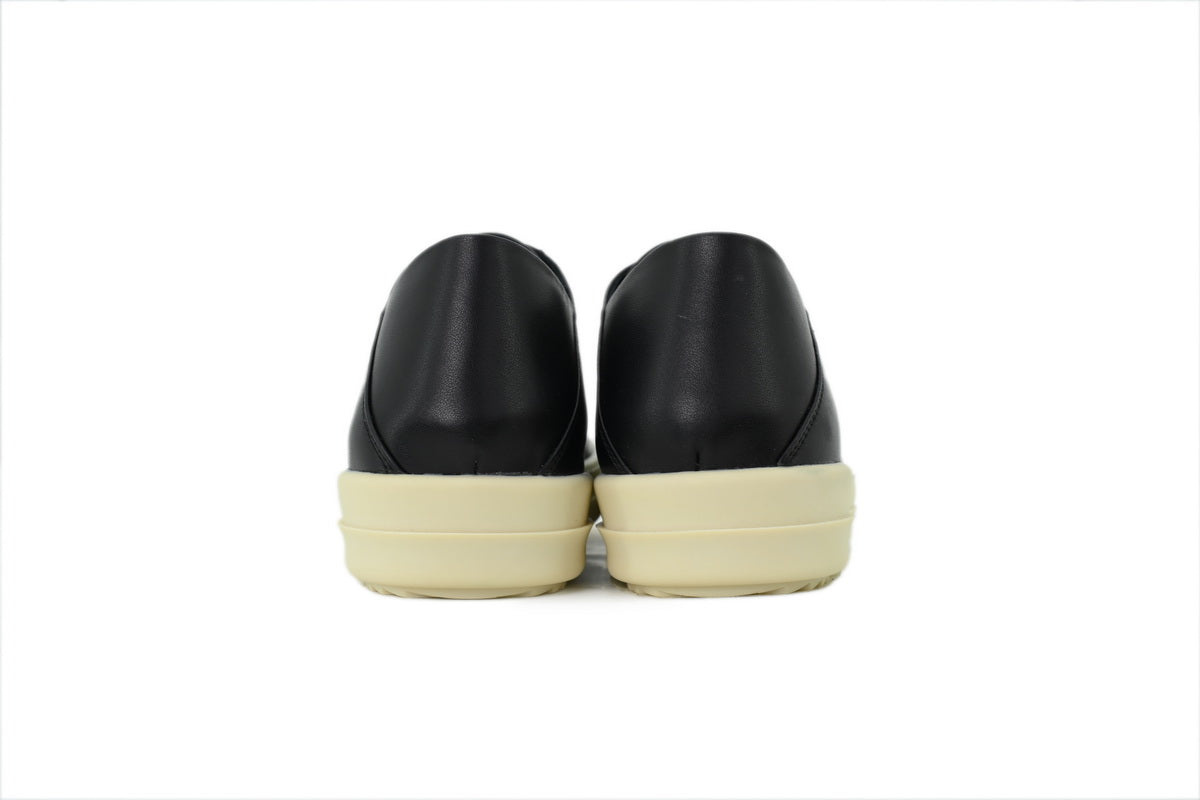 Rick Owens LPOLVS Vintage Low Black Milk Leather Sneakers