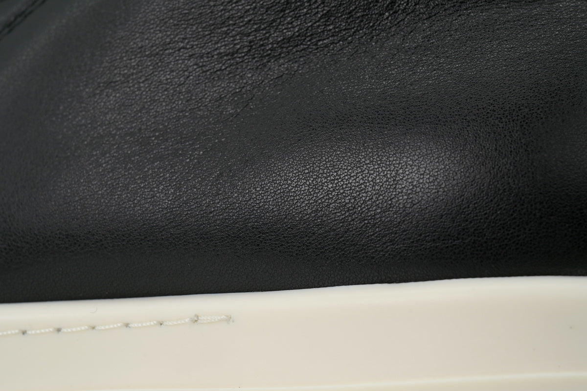 Rick Owens LPOLVS Vintage Low Black Milk Leather Sneakers