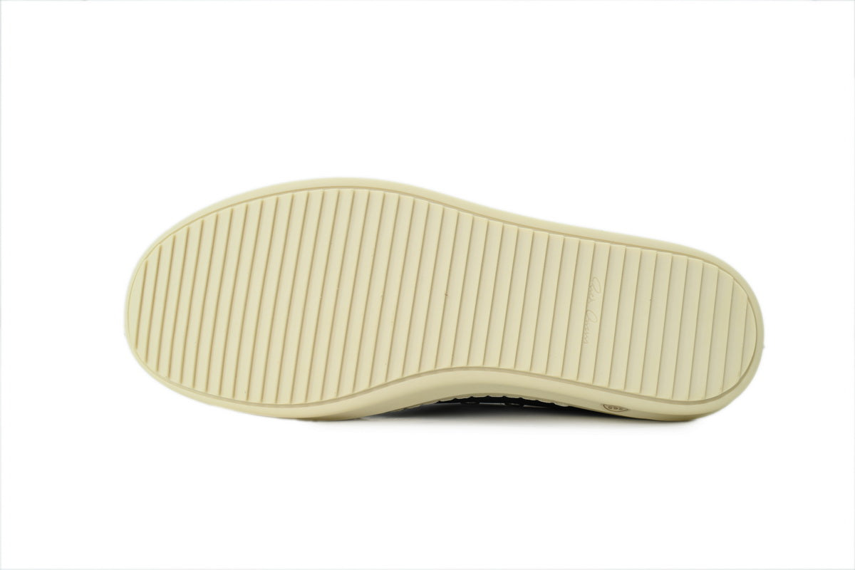 Rick Owens LPOLVS Vintage Low Black Milk Leather Sneakers