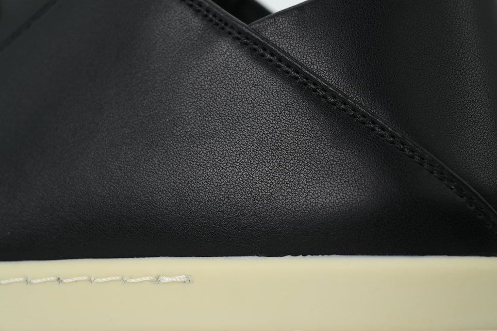 Rick Owens LPOLVS Vintage Low Black Milk Leather Sneakers
