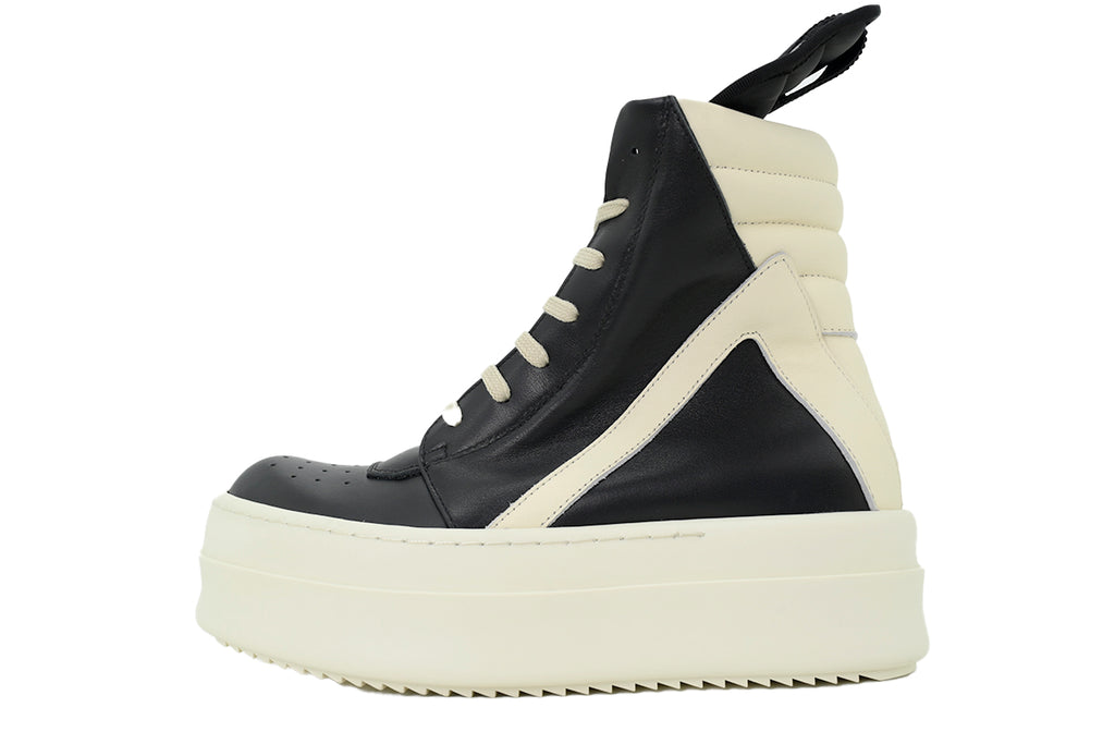 Rick Owens Mega Bumper Black Milk Leather Sneakers