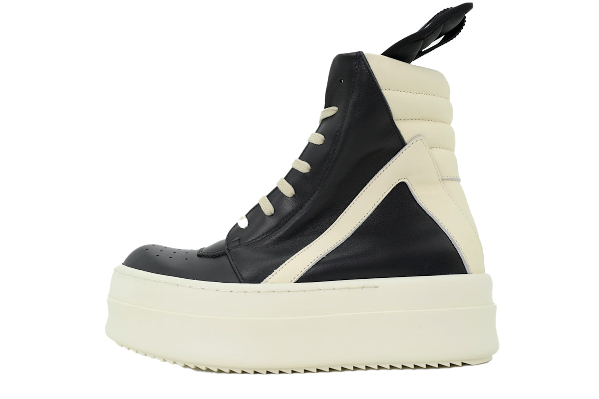 Rick Owens Mega Bumper Black Milk Leather Sneakers