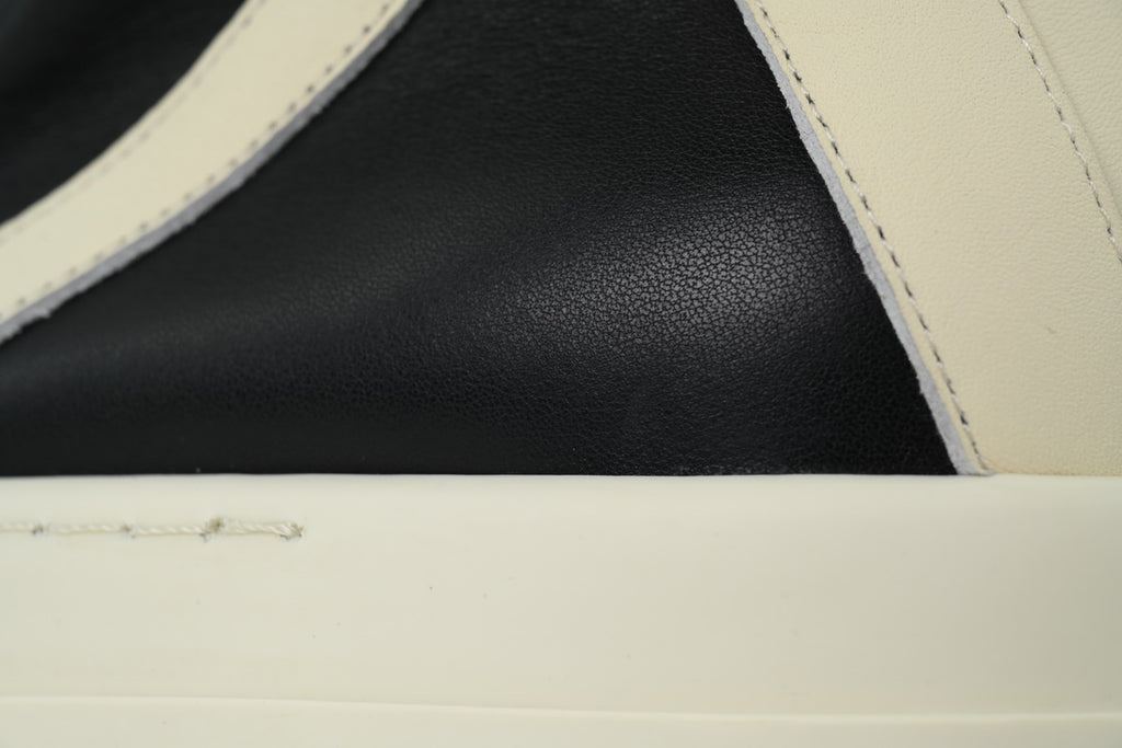 Rick Owens Mega Bumper Black Milk Leather Sneakers
