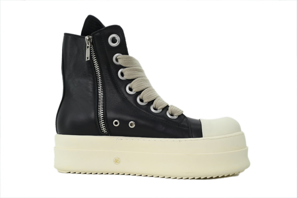 Rick Owens DRKSHDW Mega Bumper Jumbolace Black Leather Sneakers