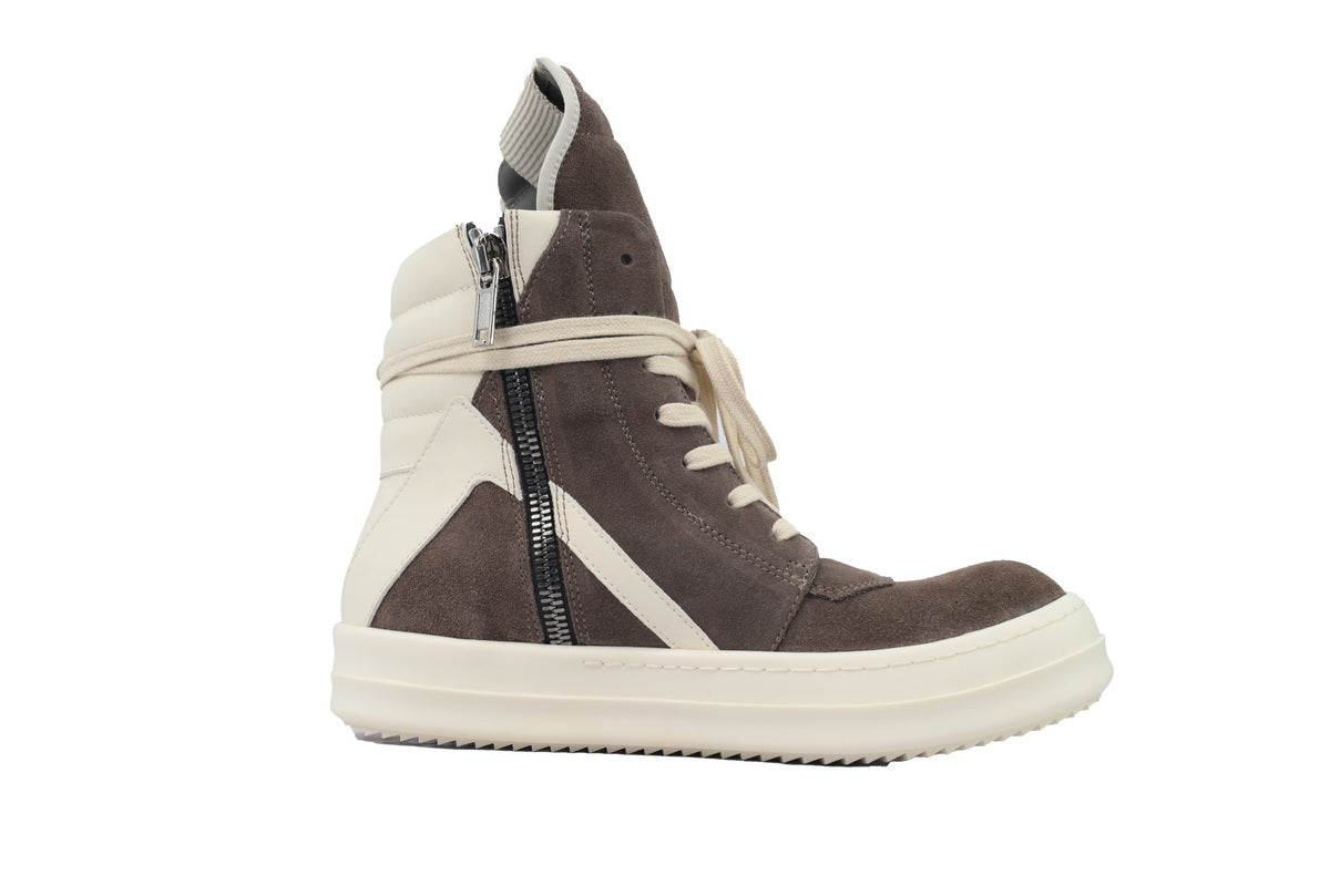 Rick Owens Inverted Triangle Mocha Suede Low-Top Sneakers