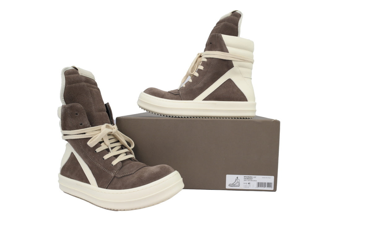Rick Owens Inverted Triangle Mocha Suede Low-Top Sneakers