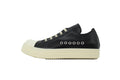 Rick Owens Temple Extreme Low Black Milk Leather Sneakers