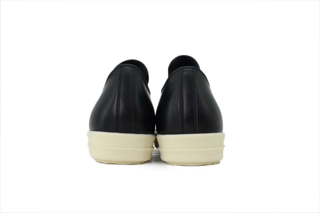 Rick Owens Temple Extreme Low Black Milk Leather Sneakers