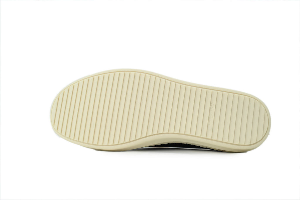Rick Owens Temple Extreme Low Black Milk Leather Sneakers