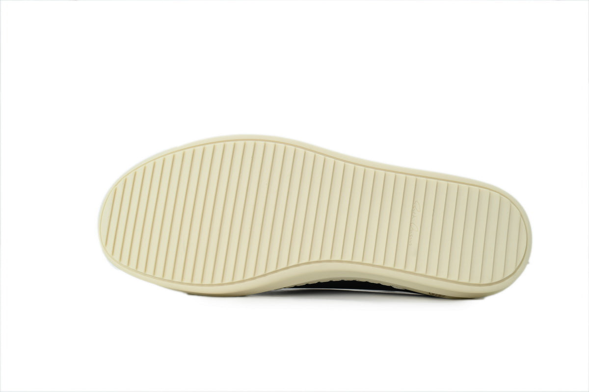 Rick Owens Temple Extreme Low Black Milk Leather Sneakers