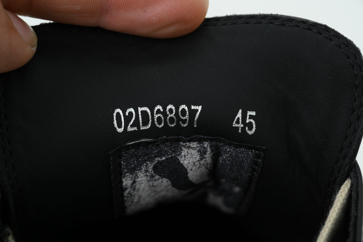 Rick Owens Temple Extreme Low Black Milk Leather Sneakers