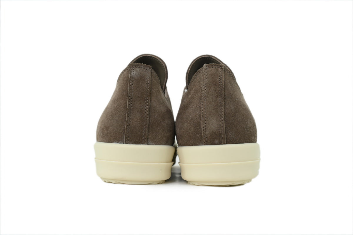 Rick Owens Temple Extreme Low Brown Suede Sneakers