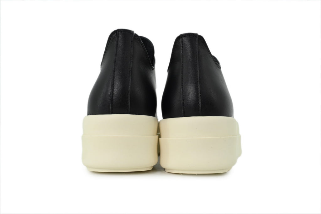 Rick Owens DRKSHDW Double Bumper Low Black Milk Leather Sneakers