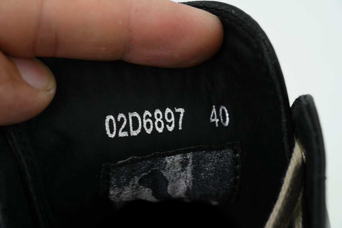 Rick Owens DRKSHDW Double Bumper Low Black Milk Leather Sneakers
