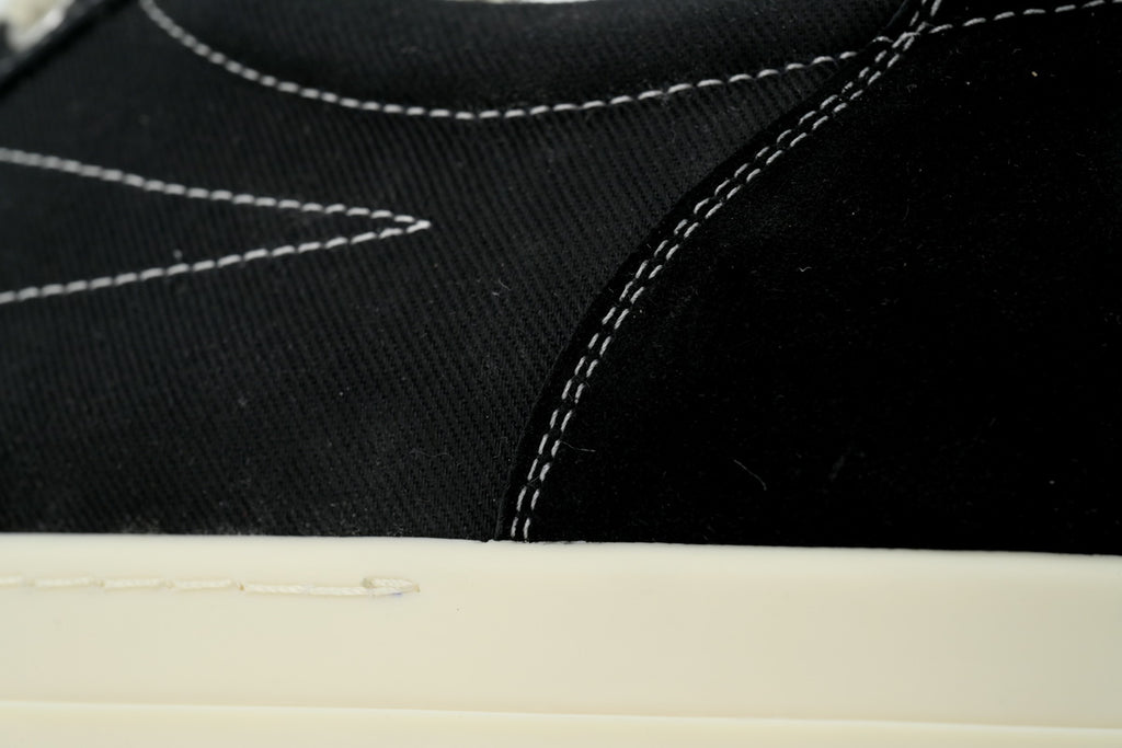 Rick Owens DRKSHDW Temple Star Applique Black Canvas Sneakers