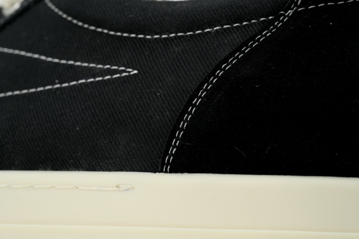 Rick Owens DRKSHDW Temple Star Applique Black Canvas Sneakers